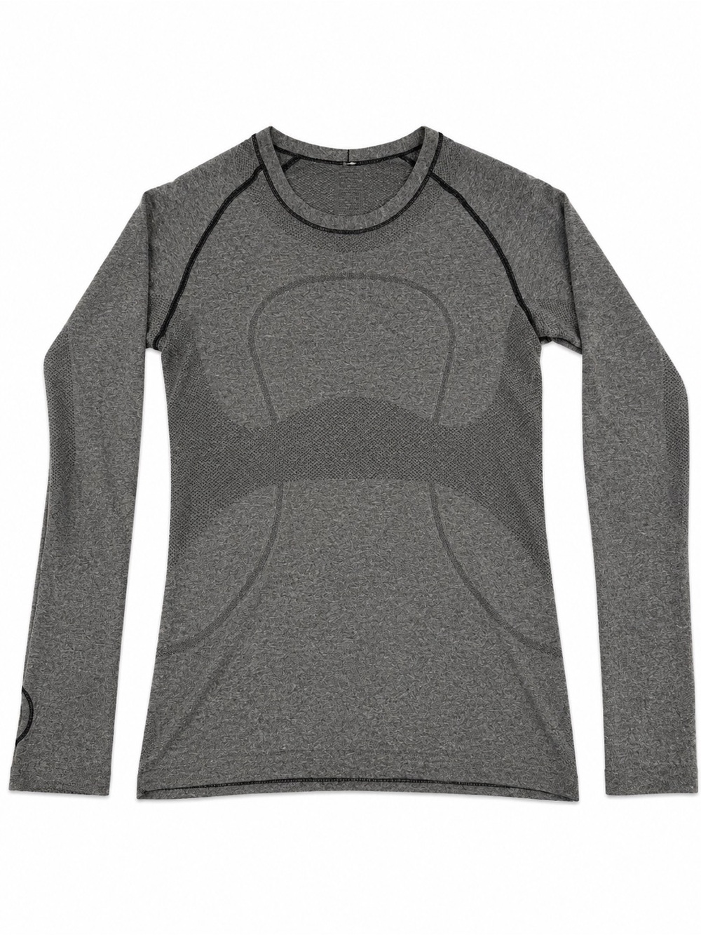 Lululemon Swiftly Tech Long Sleeve Crew Neck Top Gray Thumbholes Size 6